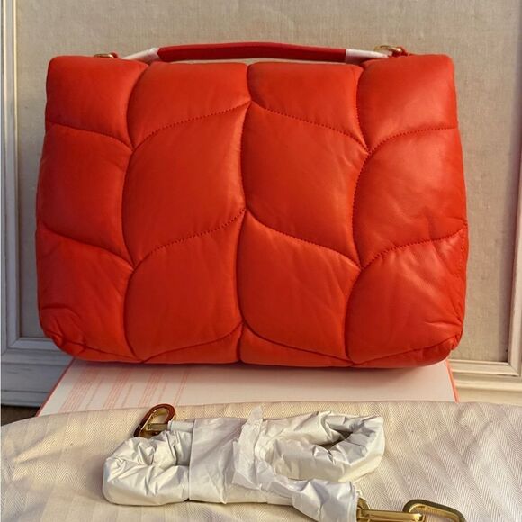 Mulberry Softie Coral Orange Pillow Effect Nappa Leather Shoulder Bag NWT - Picture 2 of 16